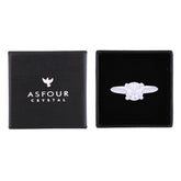 Asfour Crystal Drew Ring Inlaid With Round Zircon Stone In 925 Sterling Silver RM0037-8